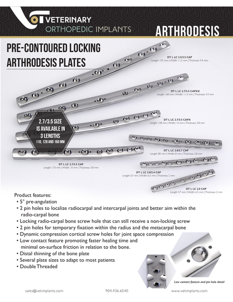 Pre Contoured Carpal Arthrodesis Plates
