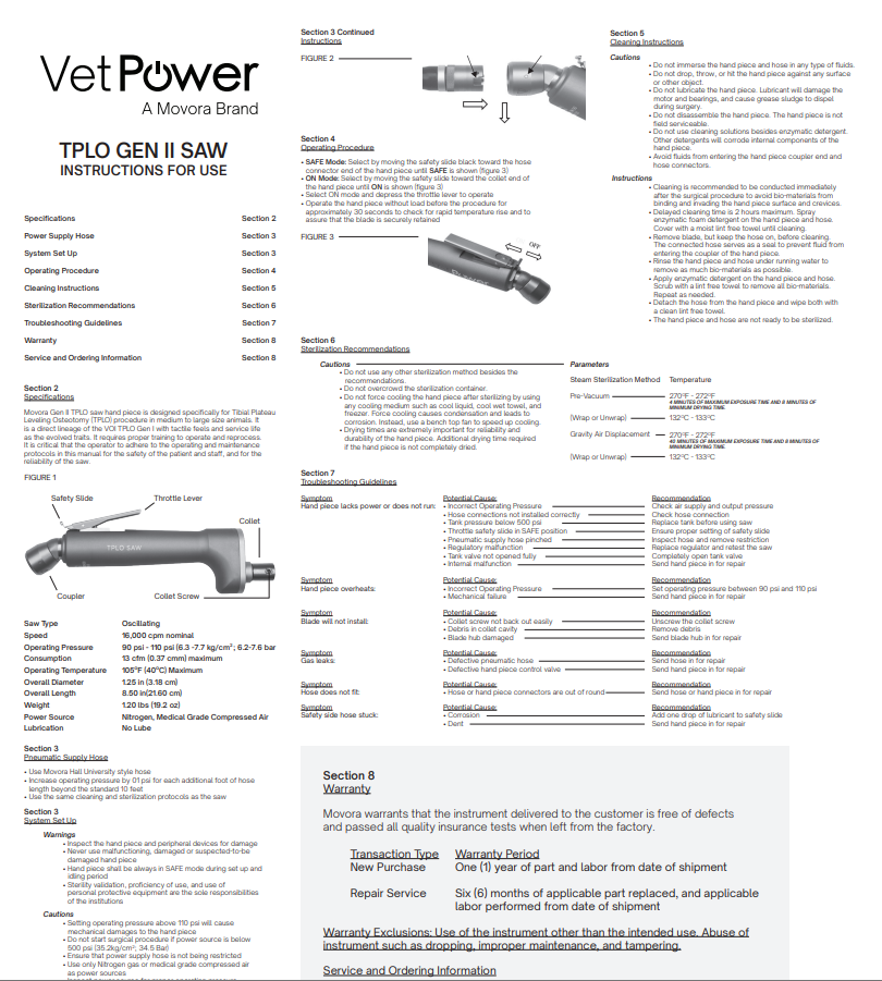 Gen 2 TPLO Saw – IFU