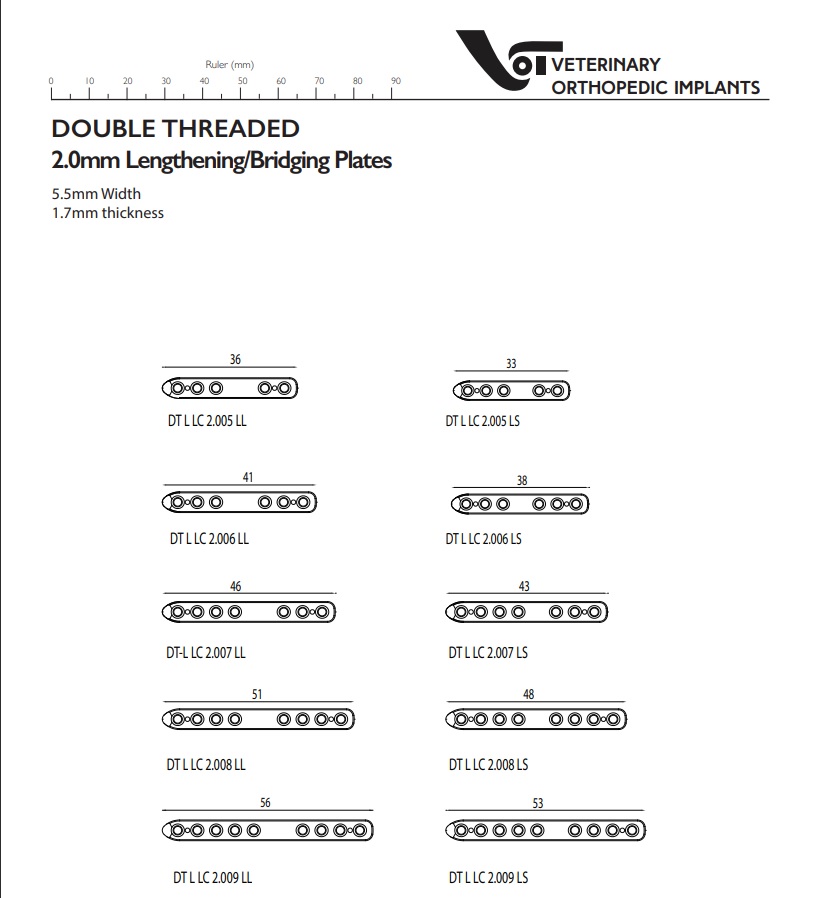 2.0mm DT Lengthening/Bridging Plates