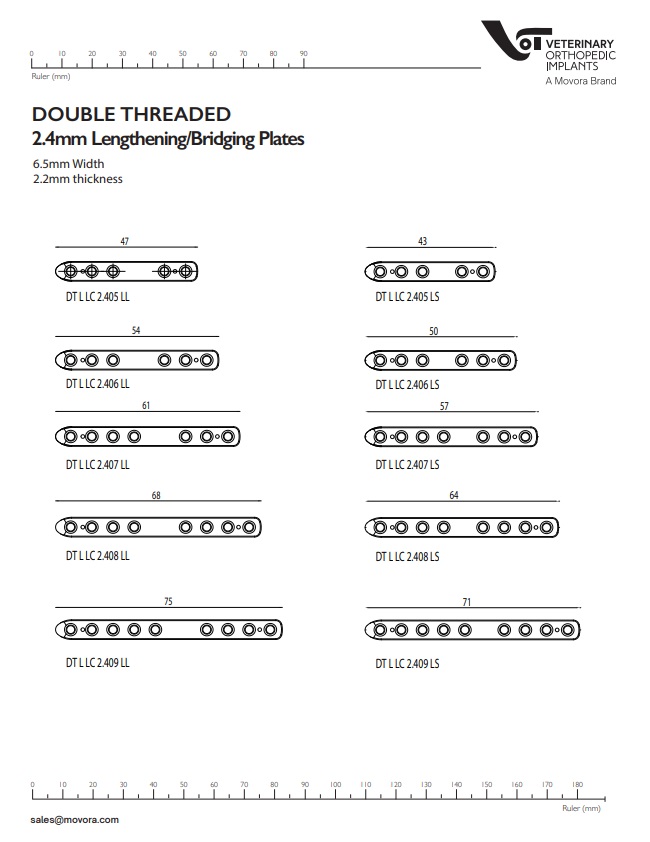 2.4mm DT Lengthening/Bridging Plates