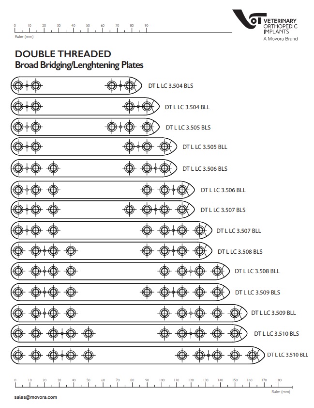3.5mm Broad DT Lengthening/Bridging Plates
